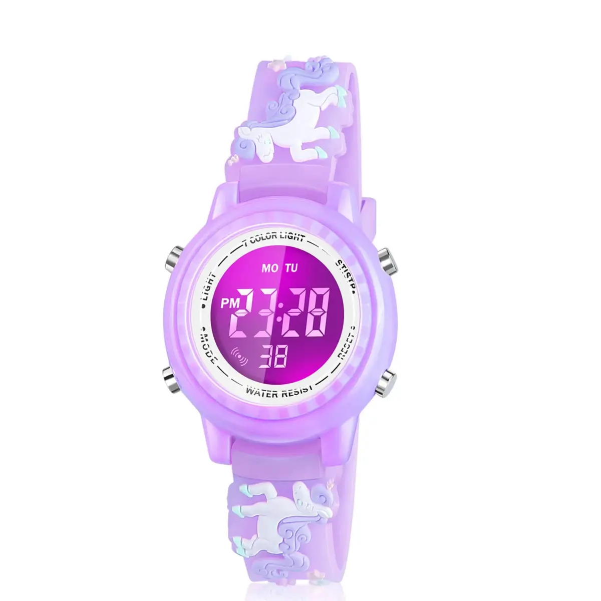Viposoon Unicorn Purple 3D Cartoon Watch for Girls 30mm (1.18 inches) | CE Certified Waterproof Kids Watch - main product image