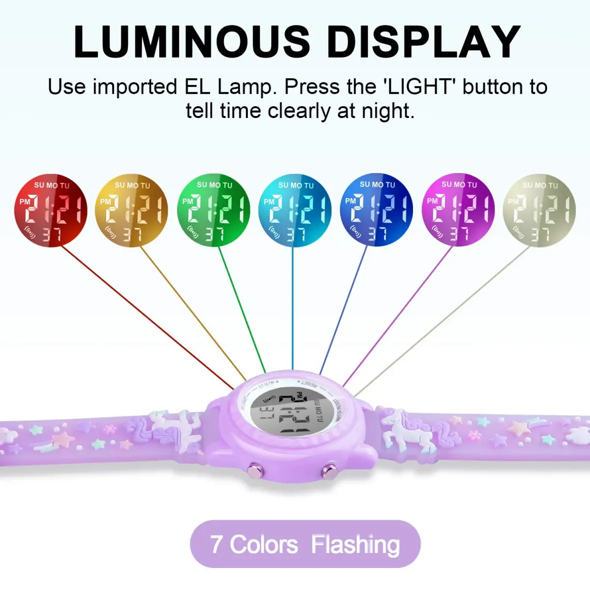 Viposoon Unicorn Purple 3D Cartoon Watch for Girls 30mm (1.18 inches) | CE Certified Waterproof Kids Watch - view 3