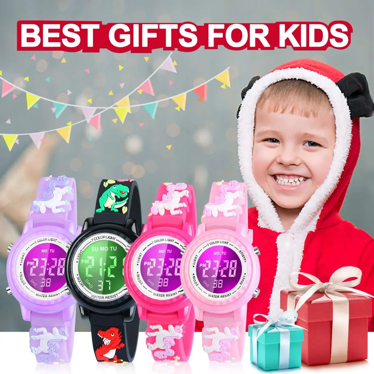 Viposoon Unicorn Red 3D Cartoon Watch 30mm (1.18 inches) | CE Certified Waterproof Kids Watch - view 7