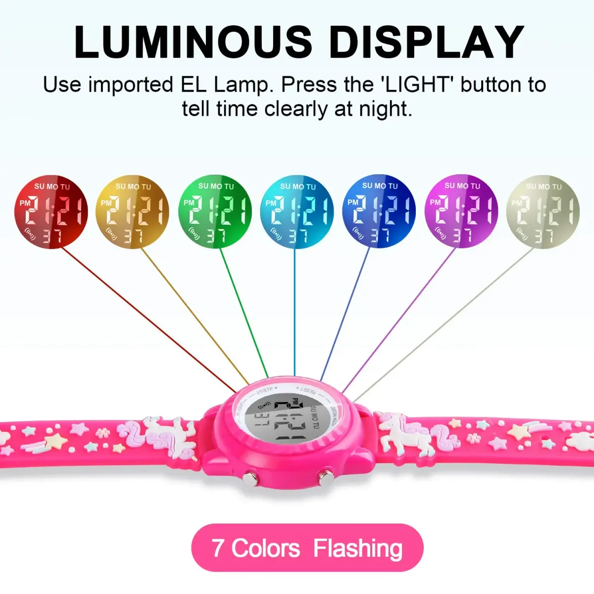 Viposoon Unicorn Red 3D Cartoon Watch 30mm (1.18 inches) | CE Certified Waterproof Kids Watch - view 3