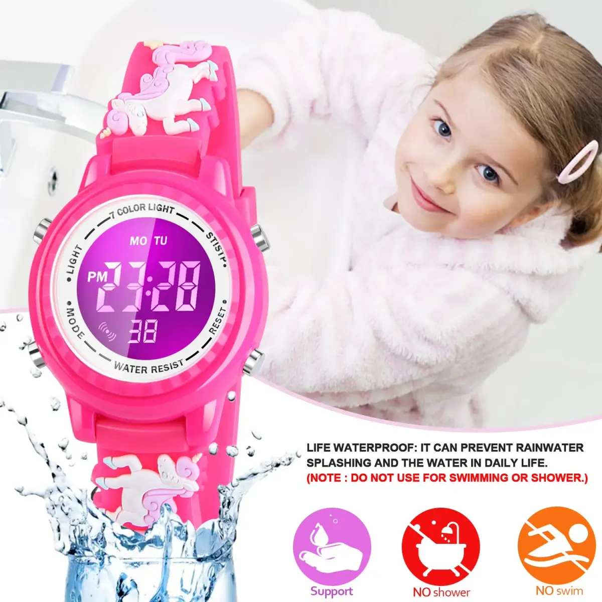 Viposoon Unicorn Red 3D Cartoon Watch 30mm (1.18 inches) | CE Certified Waterproof Kids Watch - view 4