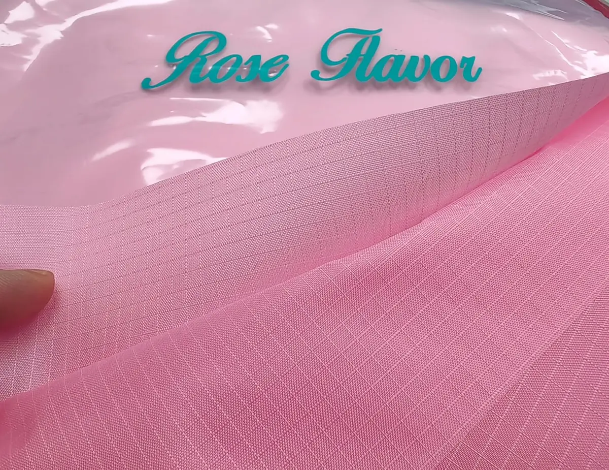 Rose Flavor Pink 1.7oz Nylon Ribstop Waterproof Fabric 1 Yard (46cm x 91cm) | Durable & Tear-Resistant for Crafts - view 6