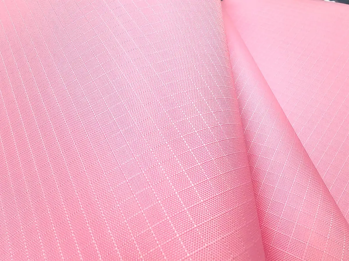 Rose Flavor Pink 1.7oz Nylon Ribstop Waterproof Fabric 1 Yard (46cm x 91cm) | Durable & Tear-Resistant for Crafts - view 7