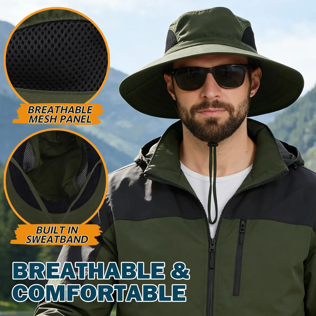 EINSKEY Wide Brim Sun Hat, UPF 50+ UV Protection Waterproof Packable Bucket Hat for Men & Women - view 5
