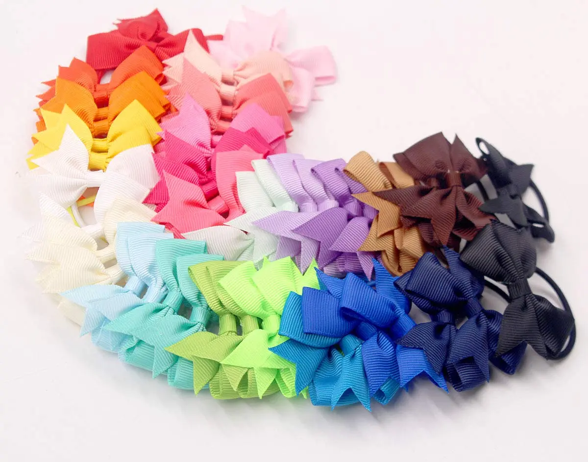CÉLLOT Baby Hair Ties with Bows 50pc | Small 2 inch Baby Hair Ponytail Holders for Girls - view 9