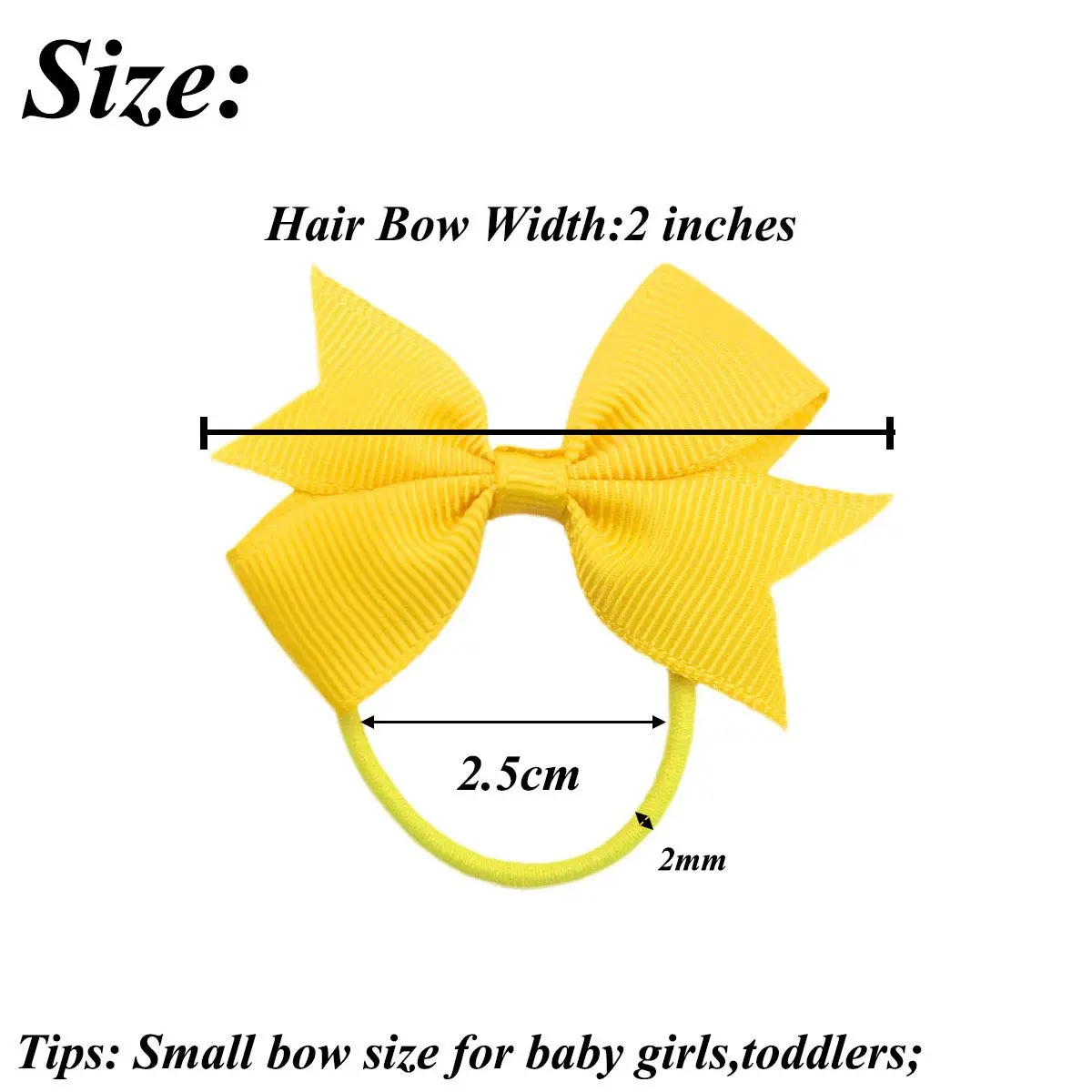 CÉLLOT Baby Hair Ties with Bows 50pc | Small 2 inch Baby Hair Ponytail Holders for Girls - view 3