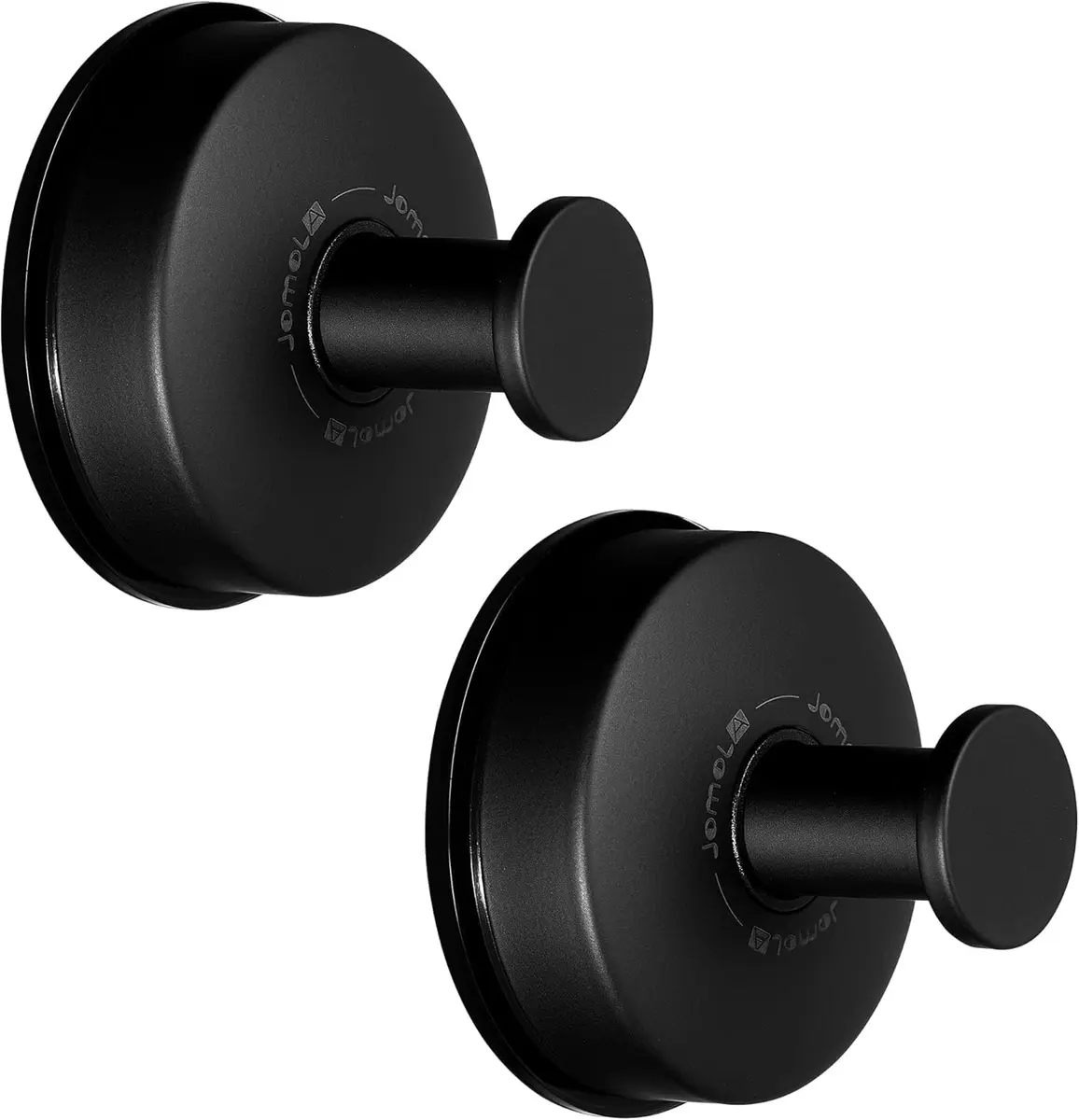 JOMOLA Matte Black 2PCS Stainless Steel Suction Cup Hook | Heavy Duty Vacuum Suction Cup Hooks for Bathroom, Kitchen, Living Room - main product image