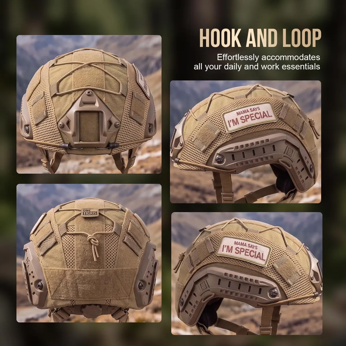 ONETIGRIS Helmet Cover, Tactical Fast Cover Cloth for PJ Helmet, Size M/L | Multicam Nylon, Lightweight & Water-Resistant - view 6