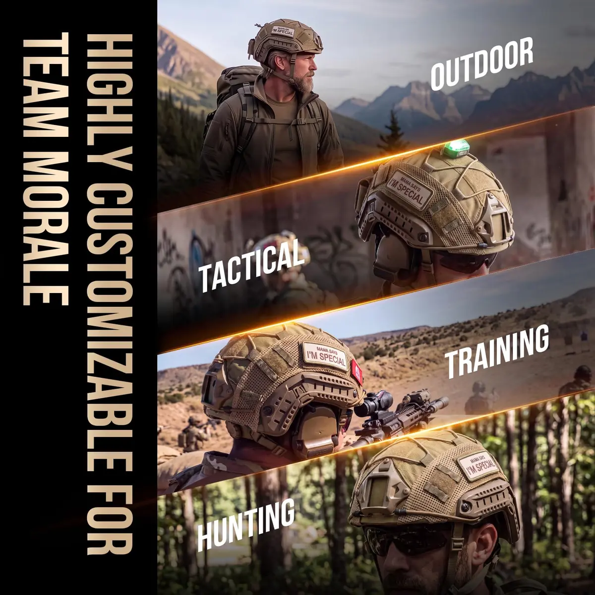 ONETIGRIS Helmet Cover, Tactical Fast Cover Cloth for PJ Helmet, Size M/L | Multicam Nylon, Lightweight & Water-Resistant - view 7