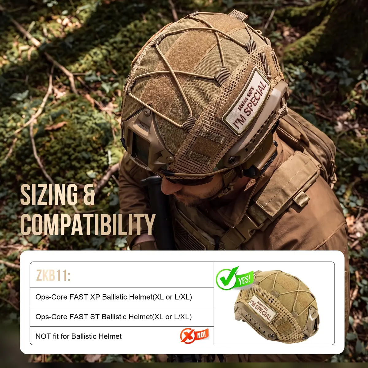 ONETIGRIS Helmet Cover, Tactical Fast Cover Cloth for PJ Helmet, Size M/L | Multicam Nylon, Lightweight & Water-Resistant - view 2