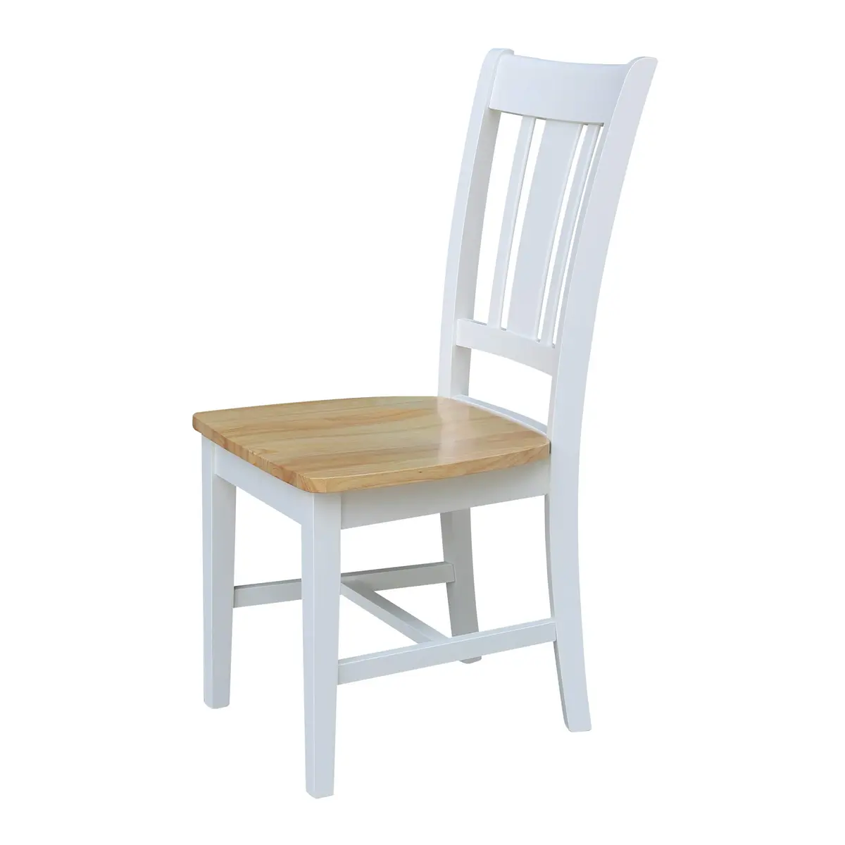 IC International Concepts San Remo Solid Wood Chairs, White/Natural | Classic Dining Comfort - view 5