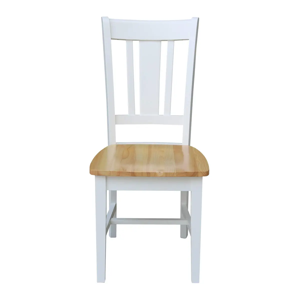 IC International Concepts San Remo Solid Wood Chairs, White/Natural | Classic Dining Comfort - view 2