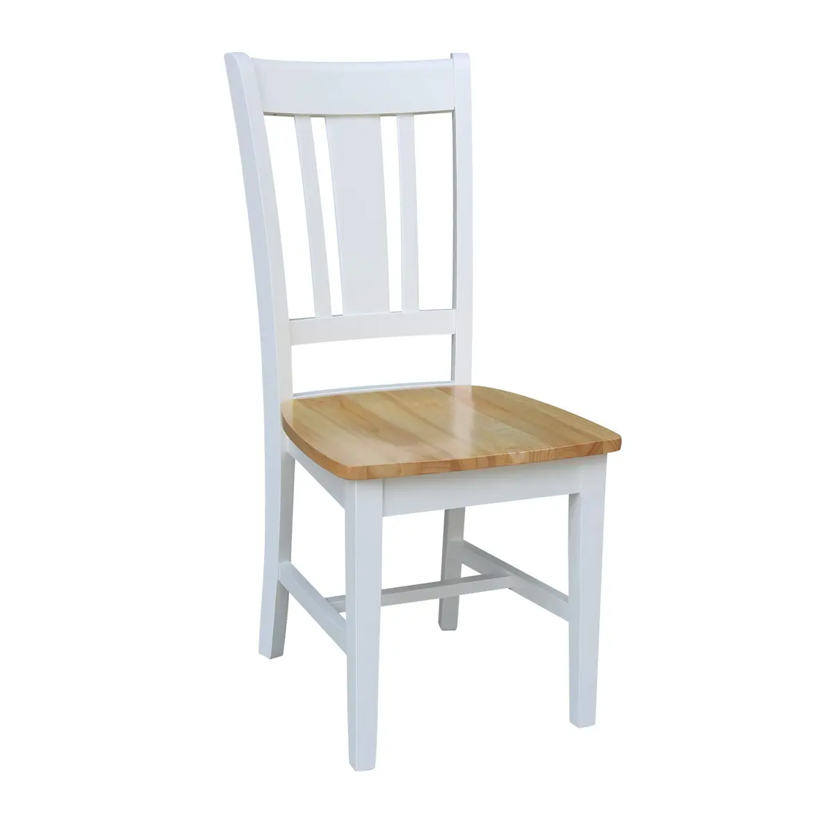 IC International Concepts San Remo Solid Wood Chairs, White/Natural | Classic Dining Comfort - view 4