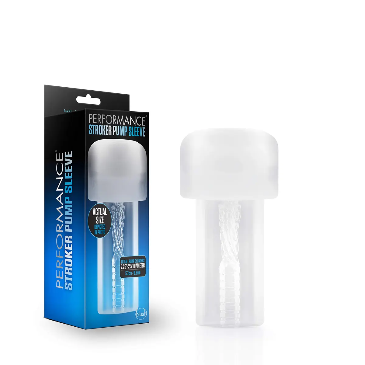 Blush Performance Stroker Penis Pump Sleeve 6.5" | Ribbed Texture for Extra Sensation - main product image