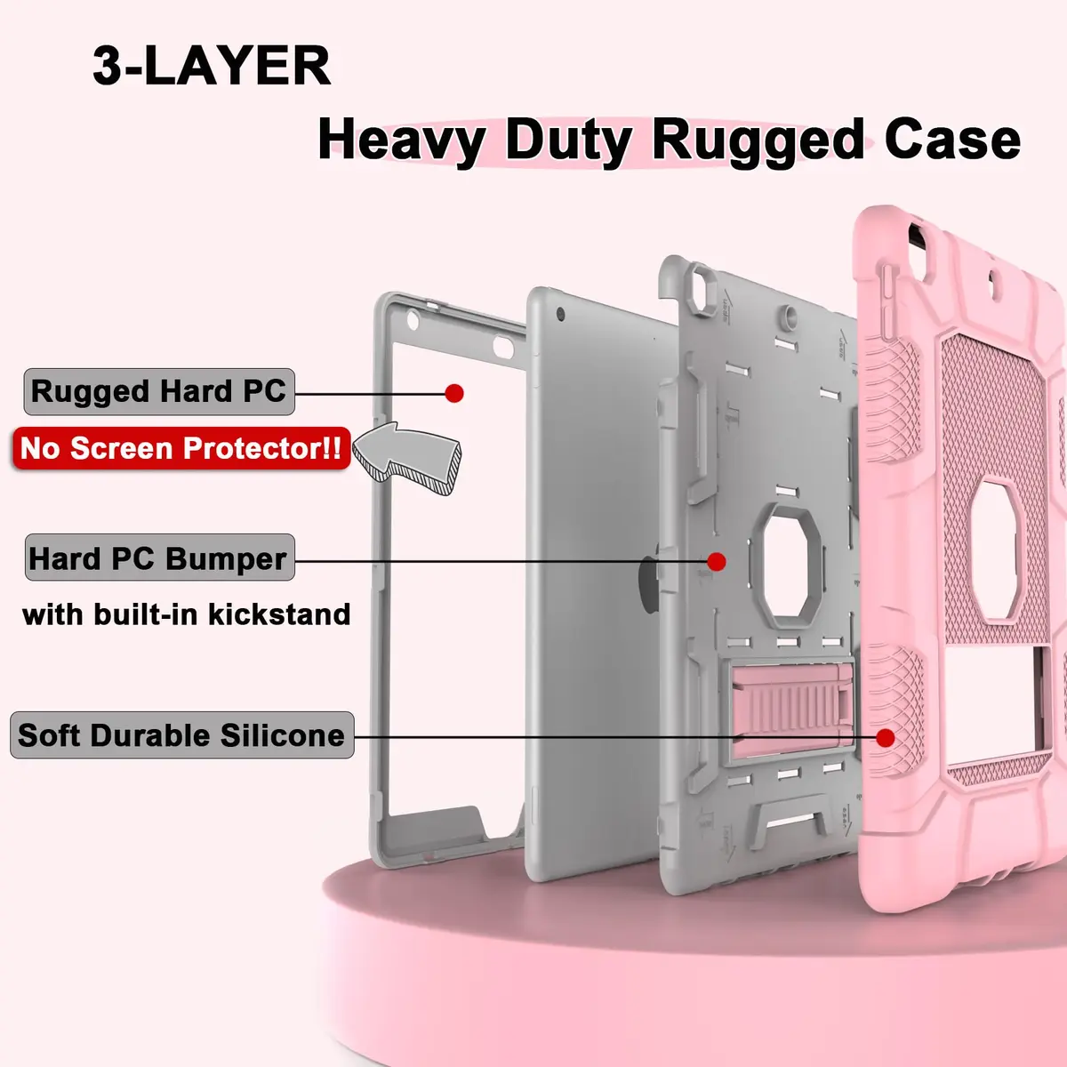 rantice iPad 9th/8th/7th Gen Case | Shockproof Rugged Drop Protection with Kickstand (10.2") - view 4