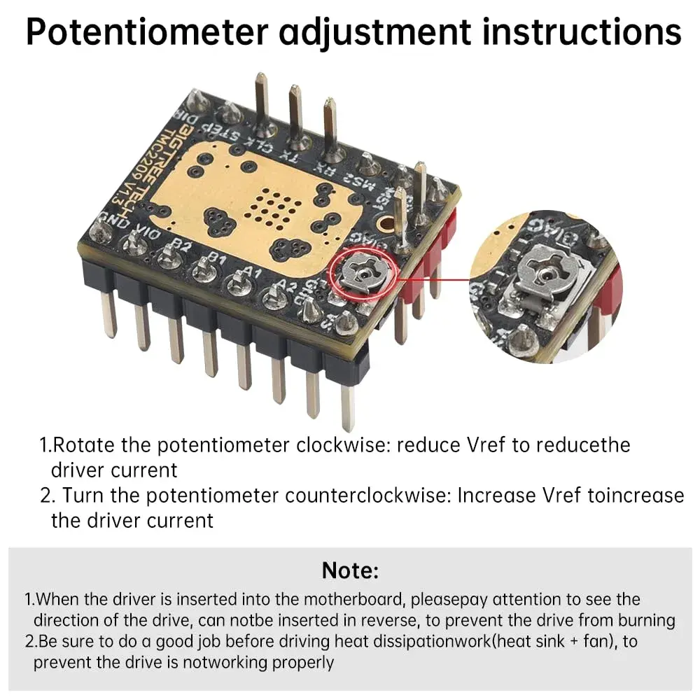 BIGTREETECH TMC2209 V1.3 Stepper Motor Driver, UART/Step/DIR Mode, 5-28V Motor Voltage | Ultra-Silent Operation for 3D Printers - view 5