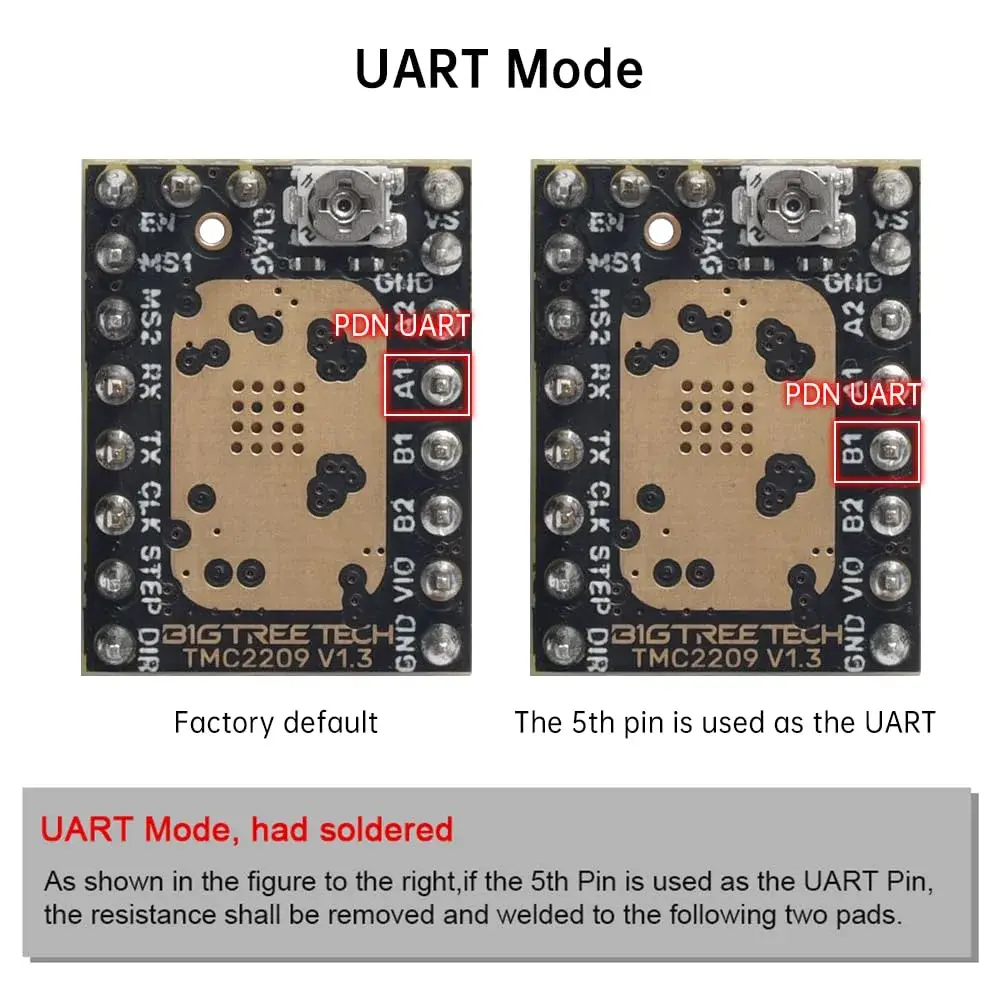 BIGTREETECH TMC2209 V1.3 Stepper Motor Driver, UART/Step/DIR Mode, 5-28V Motor Voltage | Ultra-Silent Operation for 3D Printers - view 6