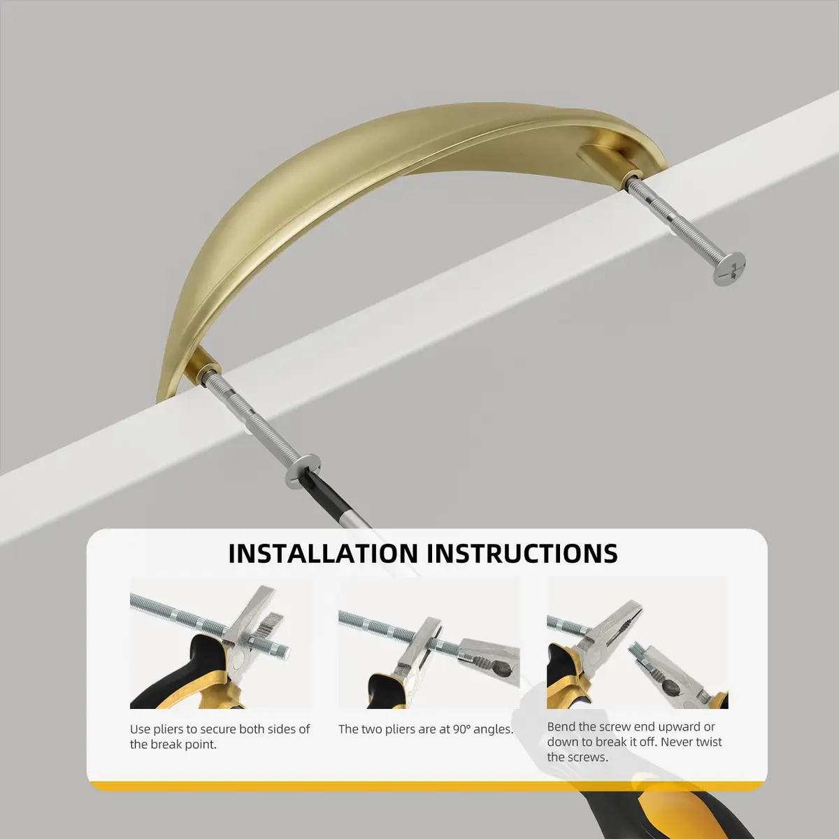 Goldenwarm Light Brass Bin Cup Pulls 3in Hole Centers | Modern Kitchen Hardware (70-120 chars) - view 5