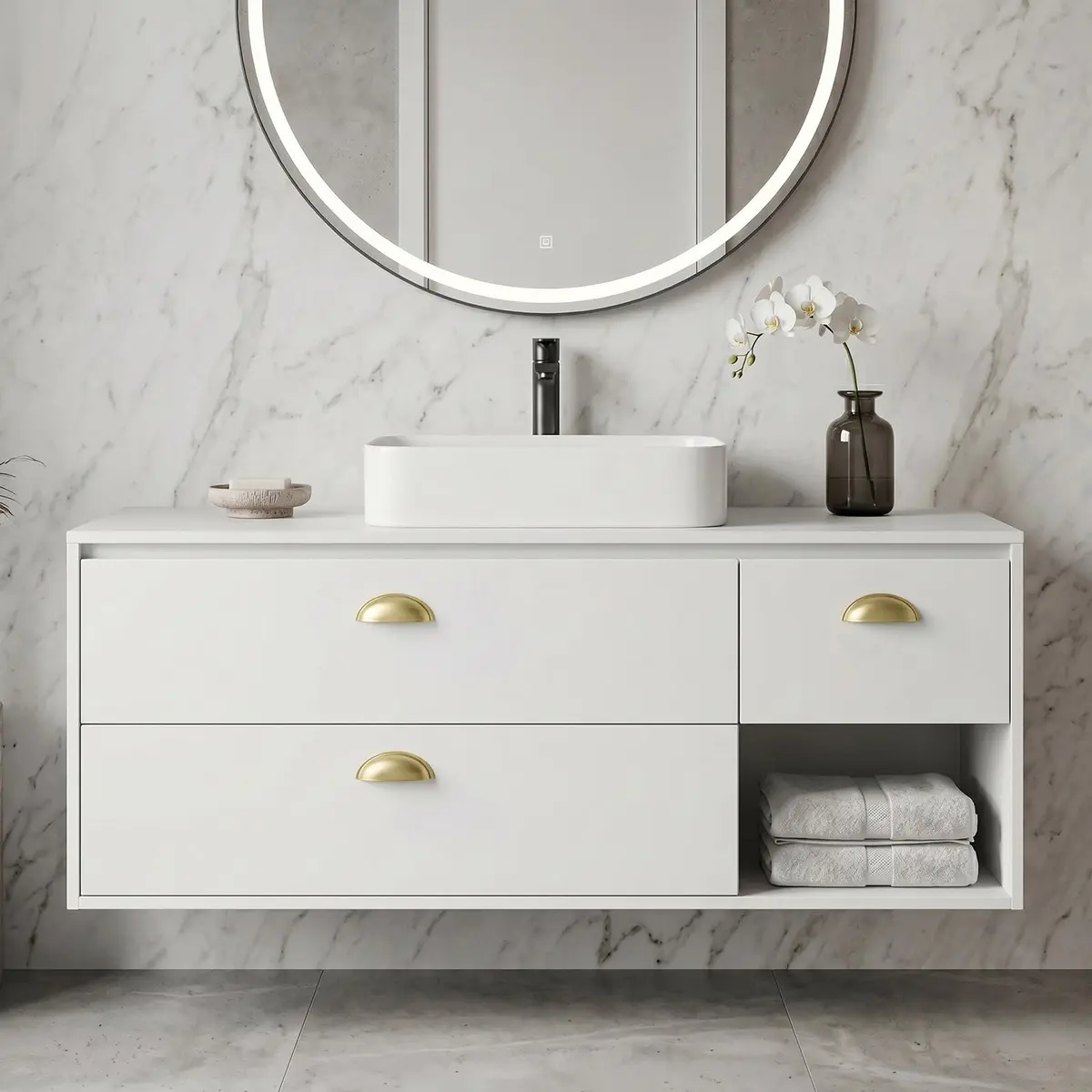 Goldenwarm Light Brass Bin Cup Pulls 3in Hole Centers | Modern Kitchen Hardware (70-120 chars) - view 6
