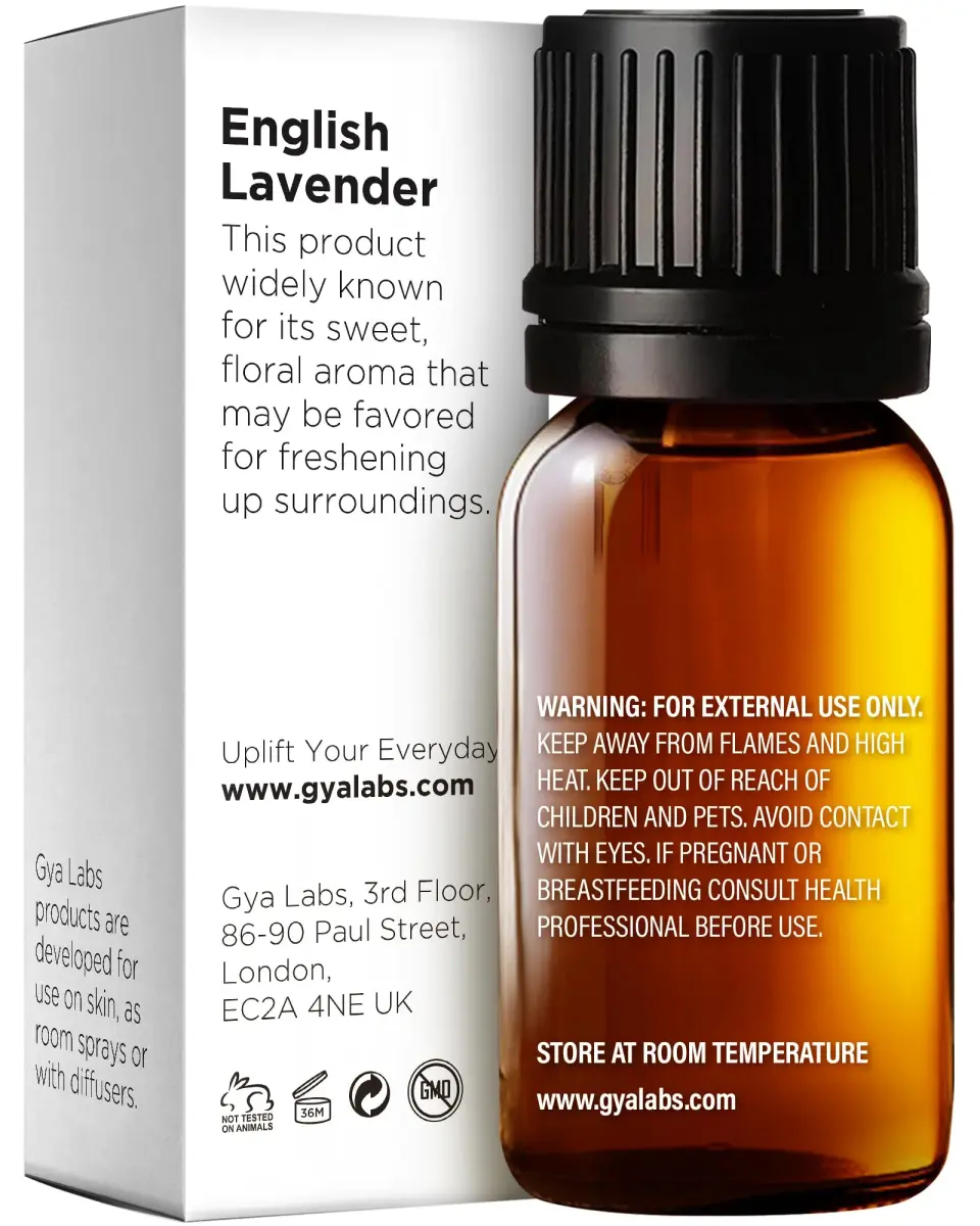 Gya Labs 100% Pure English Lavender Essential Oil, 0.34 Fl Oz (10ml) | Calming Scent for Diffuser & Skin Care - view 2