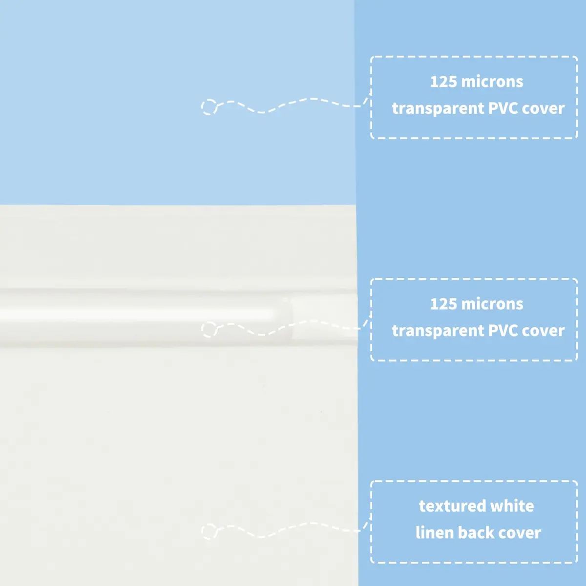 RAYSON TBC3-25-W Thermal Binding Covers 1/8" (3.2mm) 25 Pack | Holds 28 Sheets, PVC Transparent Front, Glossy White Back - view 3