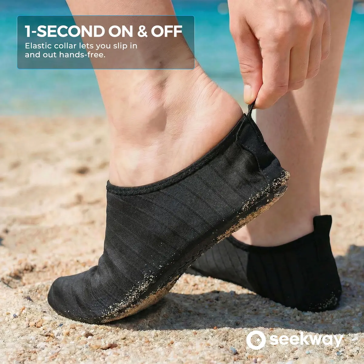 SEEKWAY Water Shoes Women Men Adult Quick-Dry Aqua Socks Non Slip Black SK002(U) | 330g (0.73lb) - view 5
