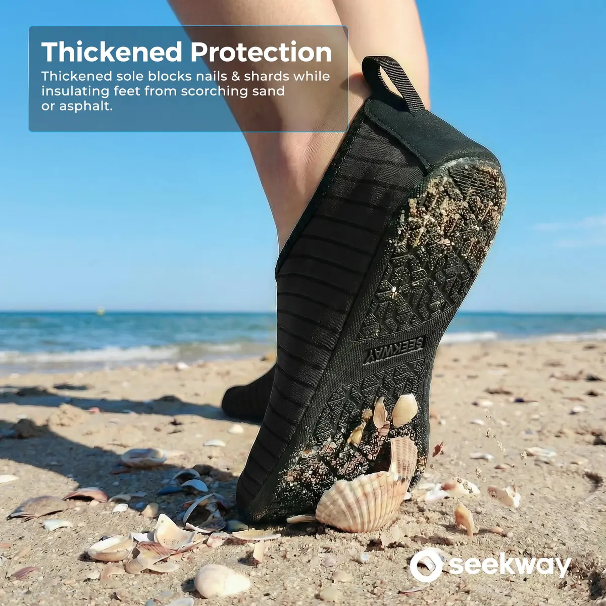 SEEKWAY Water Shoes Women Men Adult Quick-Dry Aqua Socks Non Slip Black SK002(U) | 330g (0.73lb) - view 3