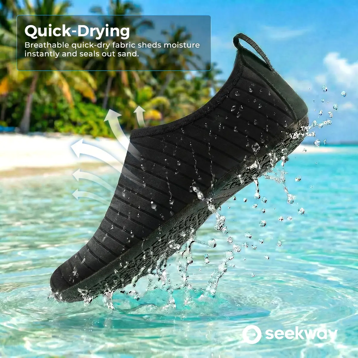 SEEKWAY Water Shoes Women Men Adult Quick-Dry Aqua Socks Non Slip Black SK002(U) | 330g (0.73lb) - view 4