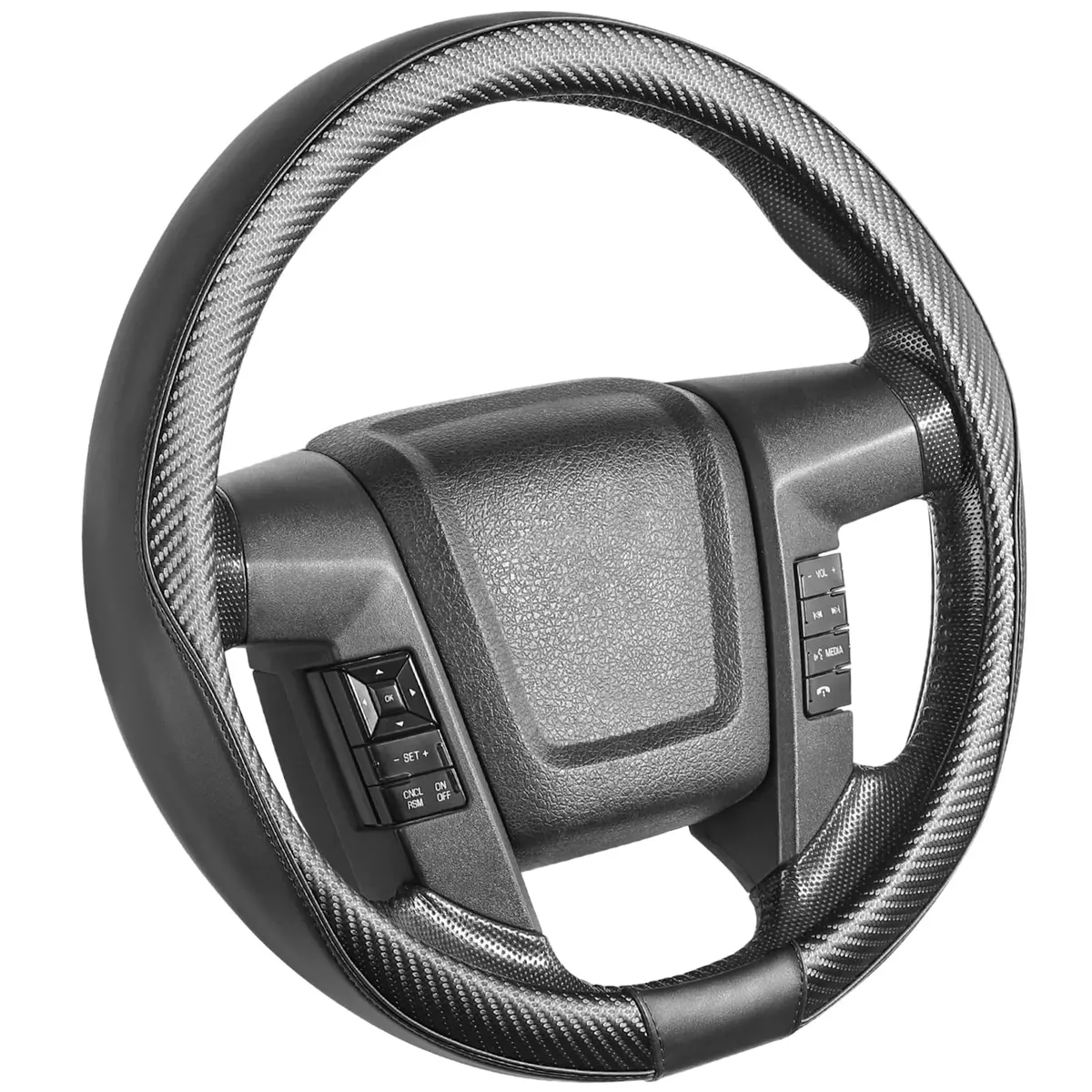 SEG Direct Steering Wheel Cover 15.5"-16" Heavy-Duty, Black Carbon Fiber | Microfiber Leather, Non-Slip, Easy Install - view 7
