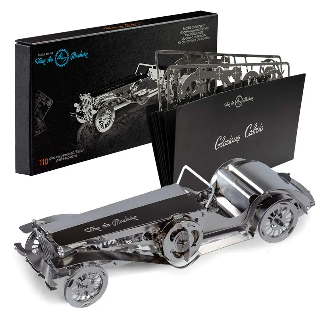 Time for Machine Glorious Cabrio Metal Model Car Kit 174mm | Moving Wind-Up Mechanism - view 2