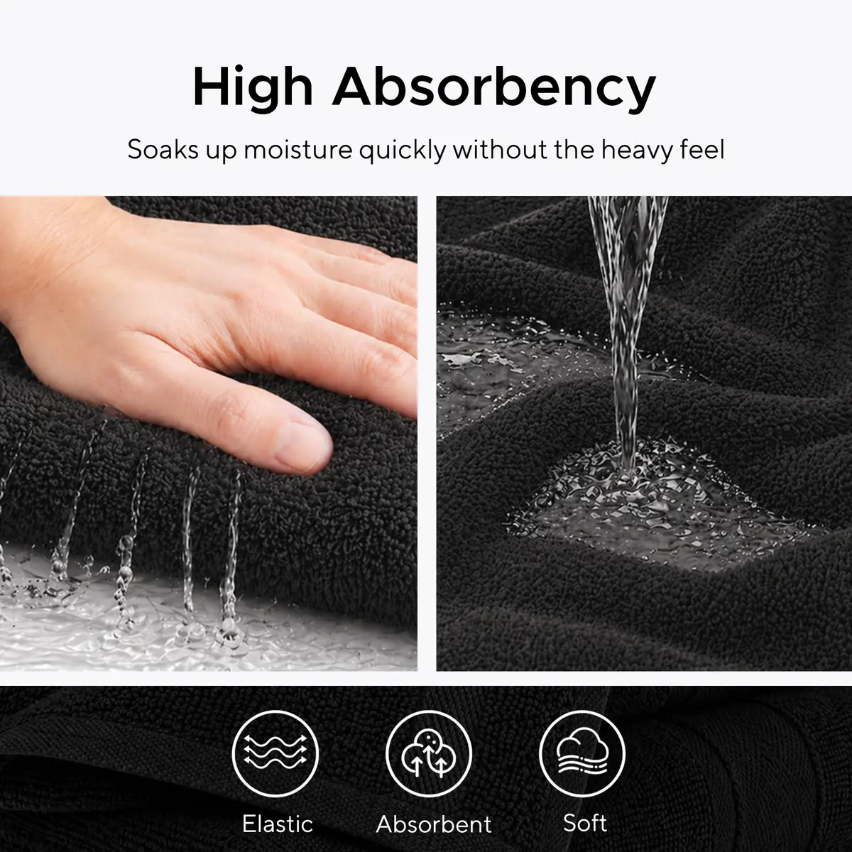 Veteran Textile Towels Luxury Turkish Cotton Towel Set 6 Pieces | Soft, Absorbent & Quick-Drying for Bathroom & Kitchen - view 5