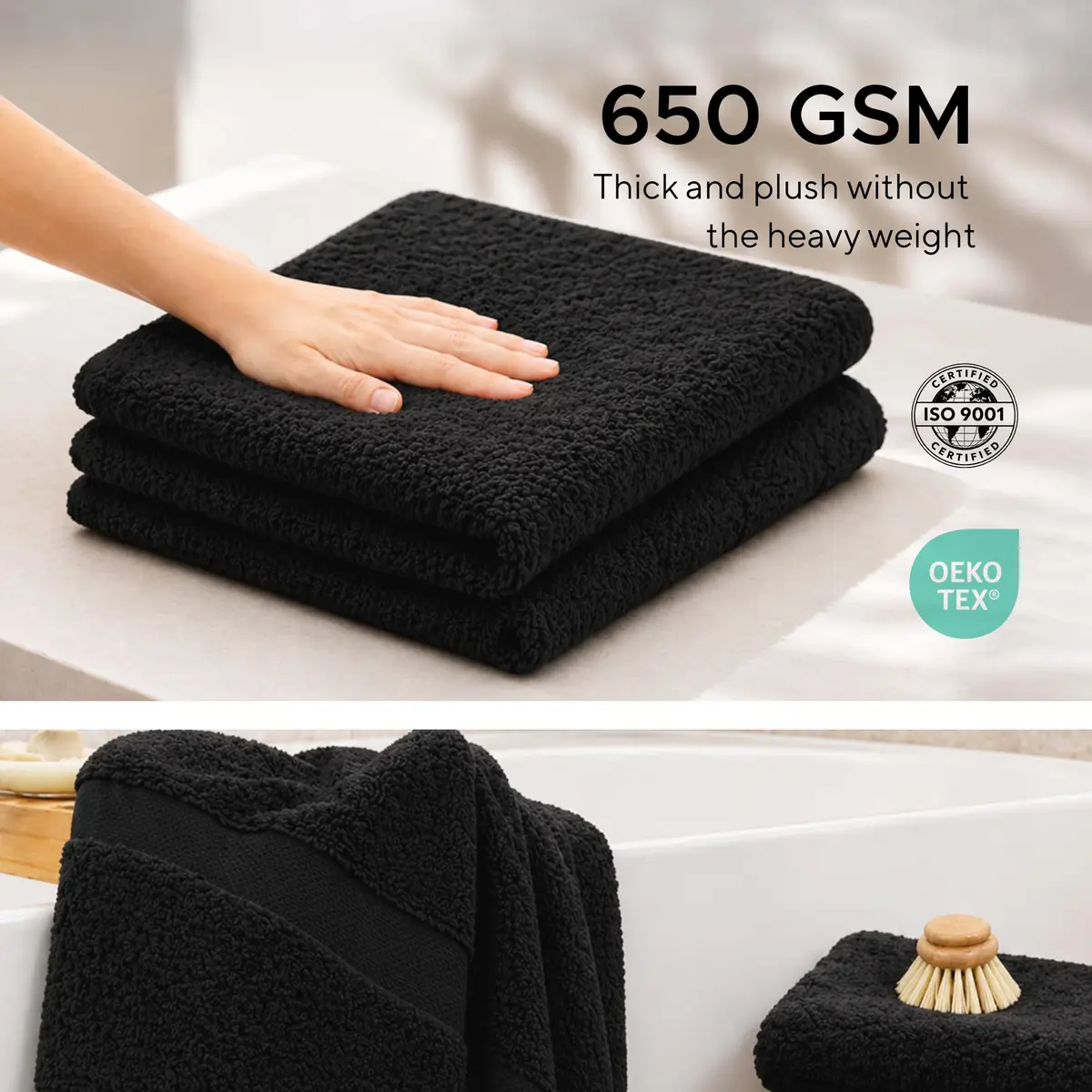 Veteran Textile Towels Luxury Turkish Cotton Towel Set 6 Pieces | Soft, Absorbent & Quick-Drying for Bathroom & Kitchen - view 6