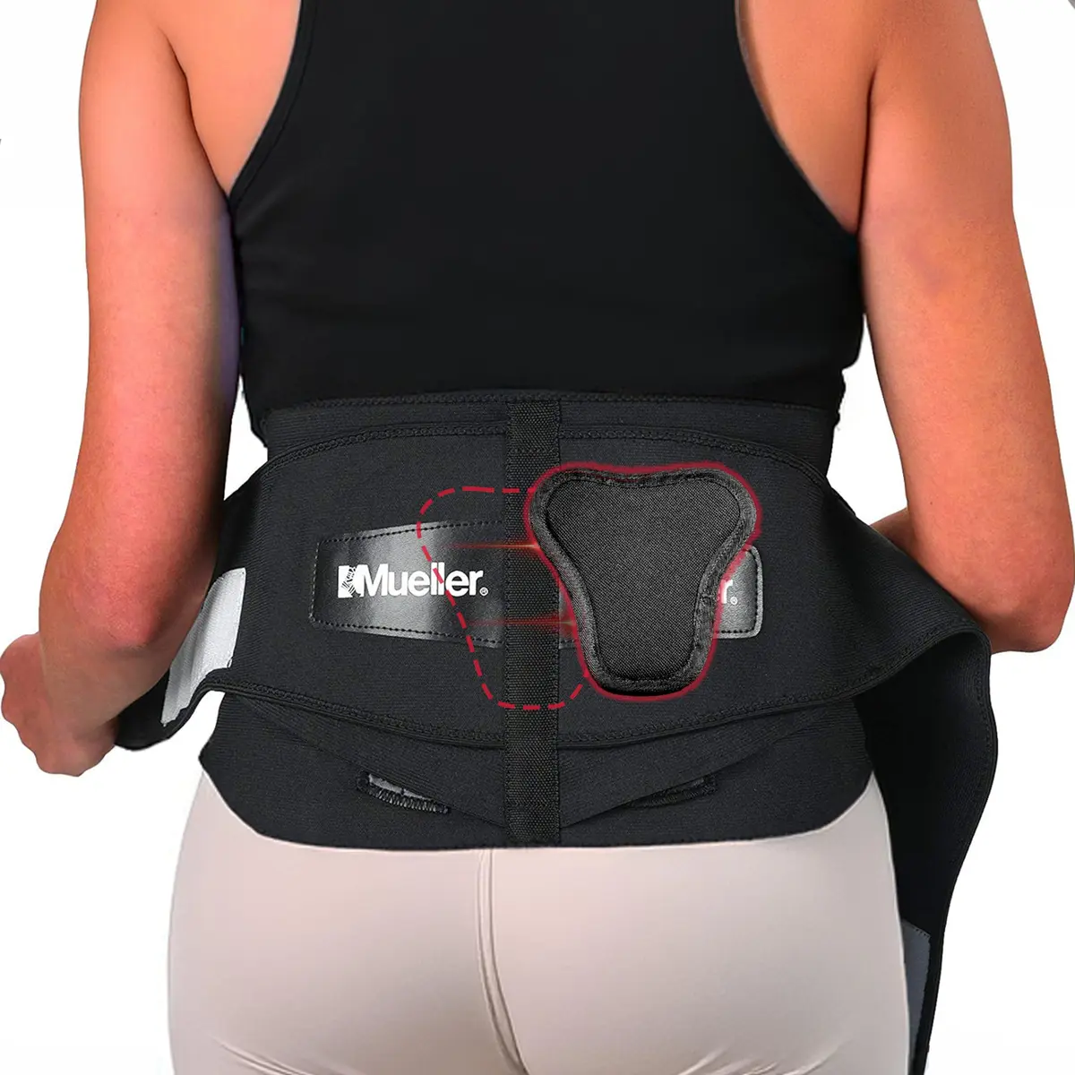 MUELLER Lumbar Back Brace with Removable Pad | Adjustable Support for Back Pain Relief - main product image