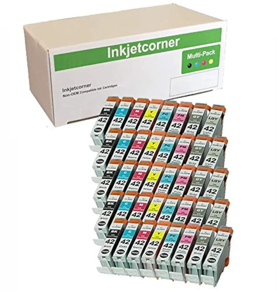Inkjetcorner Compatible CLI-42 Ink Cartridges for Pro-100 | 40-Pack, OEM Standard - main product image