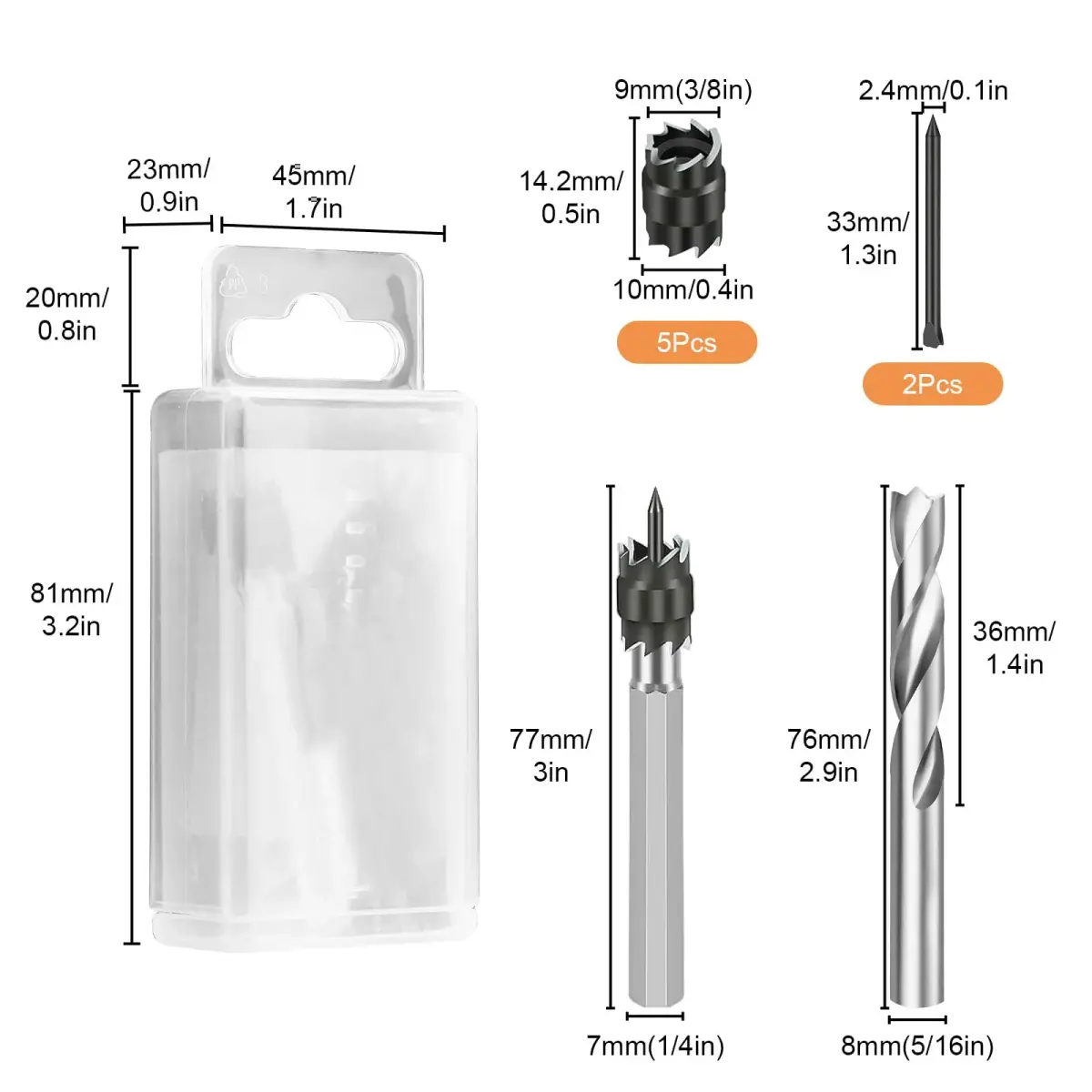 EEEKit 3/8" Spot Weld Cutter Kit with 5/16" Drill Bit | Double-Sided HSS Auto Body Repair Tool - view 8