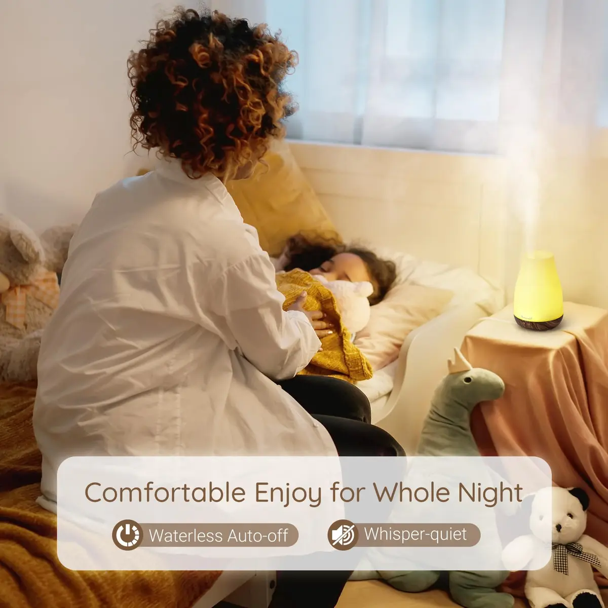 Homeweeks 100ml Essential Oil Diffuser | Ultrasonic Cool Mist with 7 Color LED Light - view 7