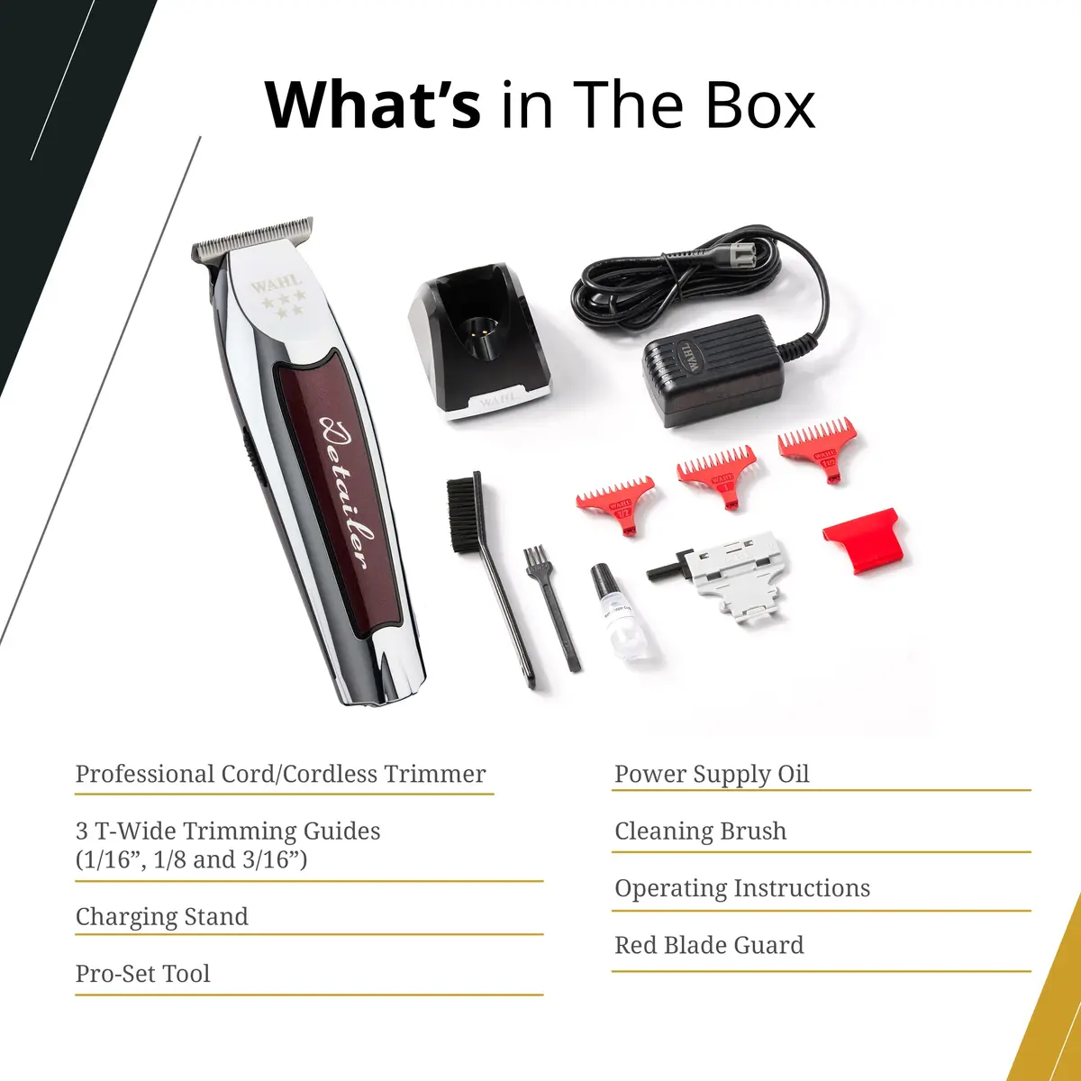 Wahl Professional 5 Star Cordless Detailer Li Trimmer, Chrome & Burgundy | Precision for Barbers & Stylists - view 5