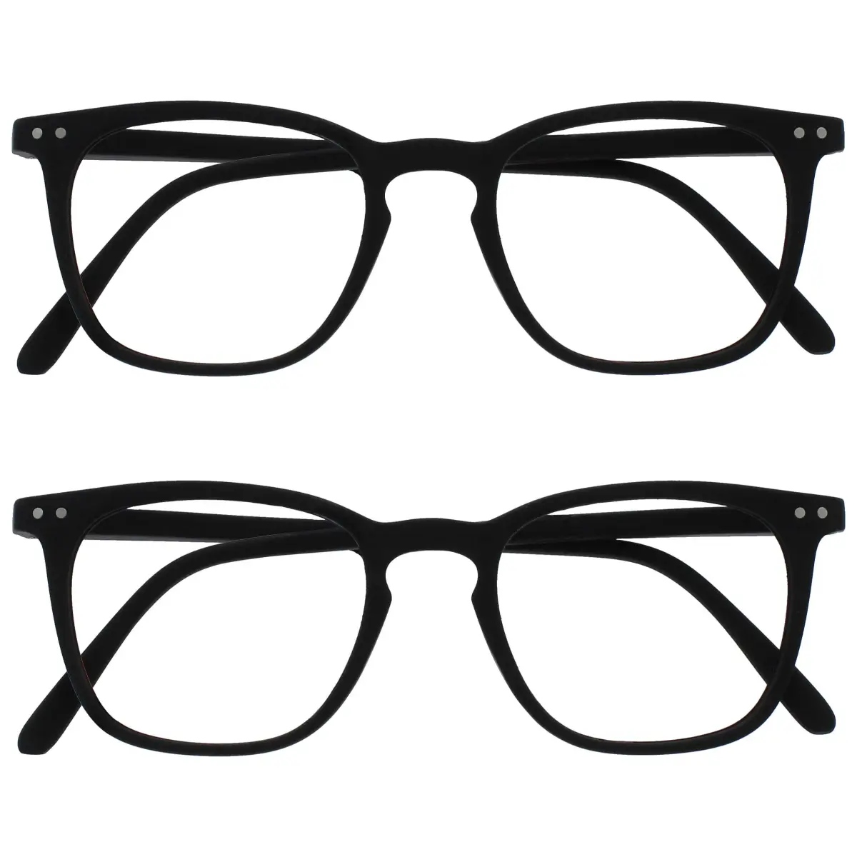 OPULIZE BEX Reading Glasses for Men & Women, Large Oversized Square Frame +1.50 (Pack of 2) | Designer Style with Spring Hinges - main product image
