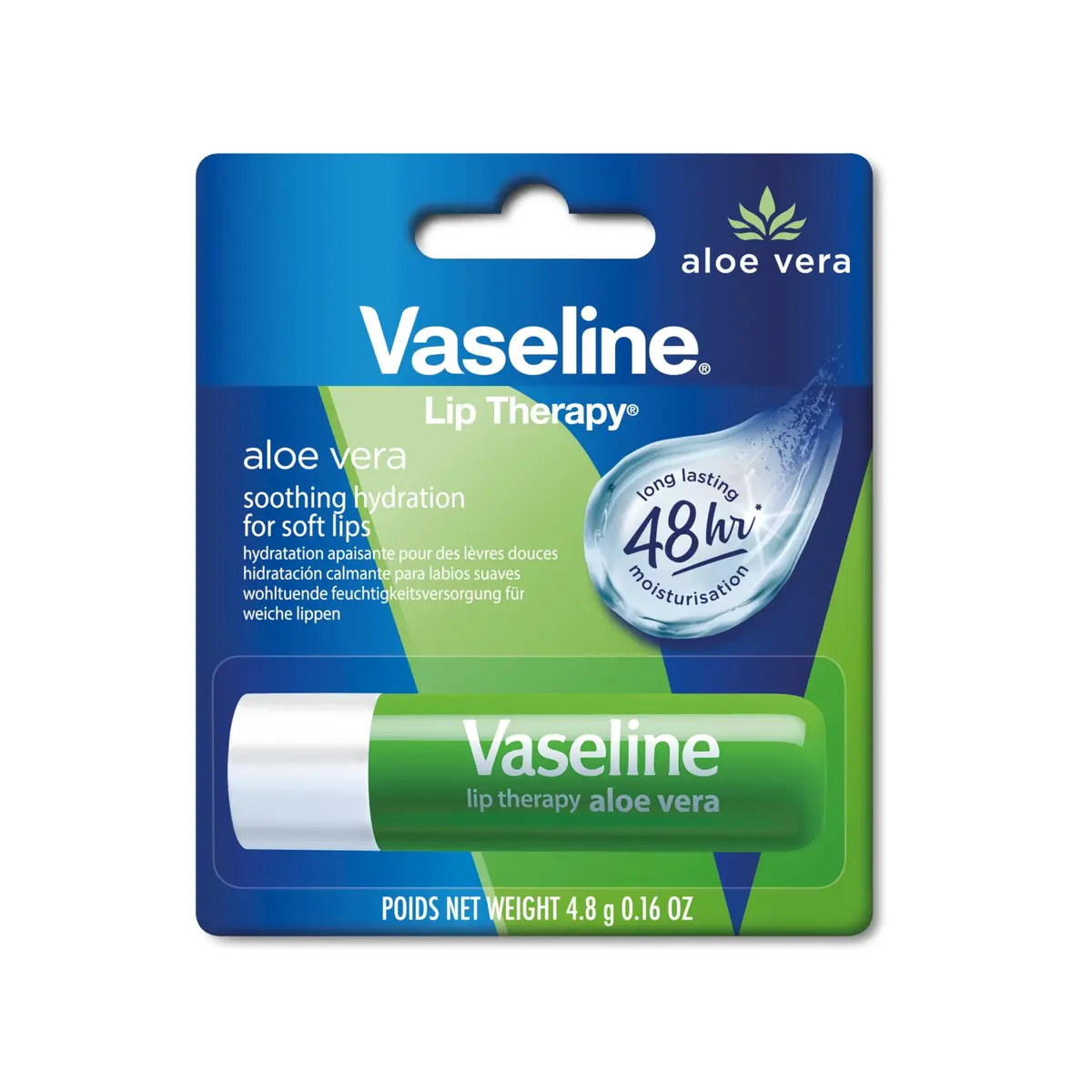 Vaseline Aloe Fresh Lip Therapy Stick 0.16 oz | Soothing Aloe & Vitamin E Hydration - main product image