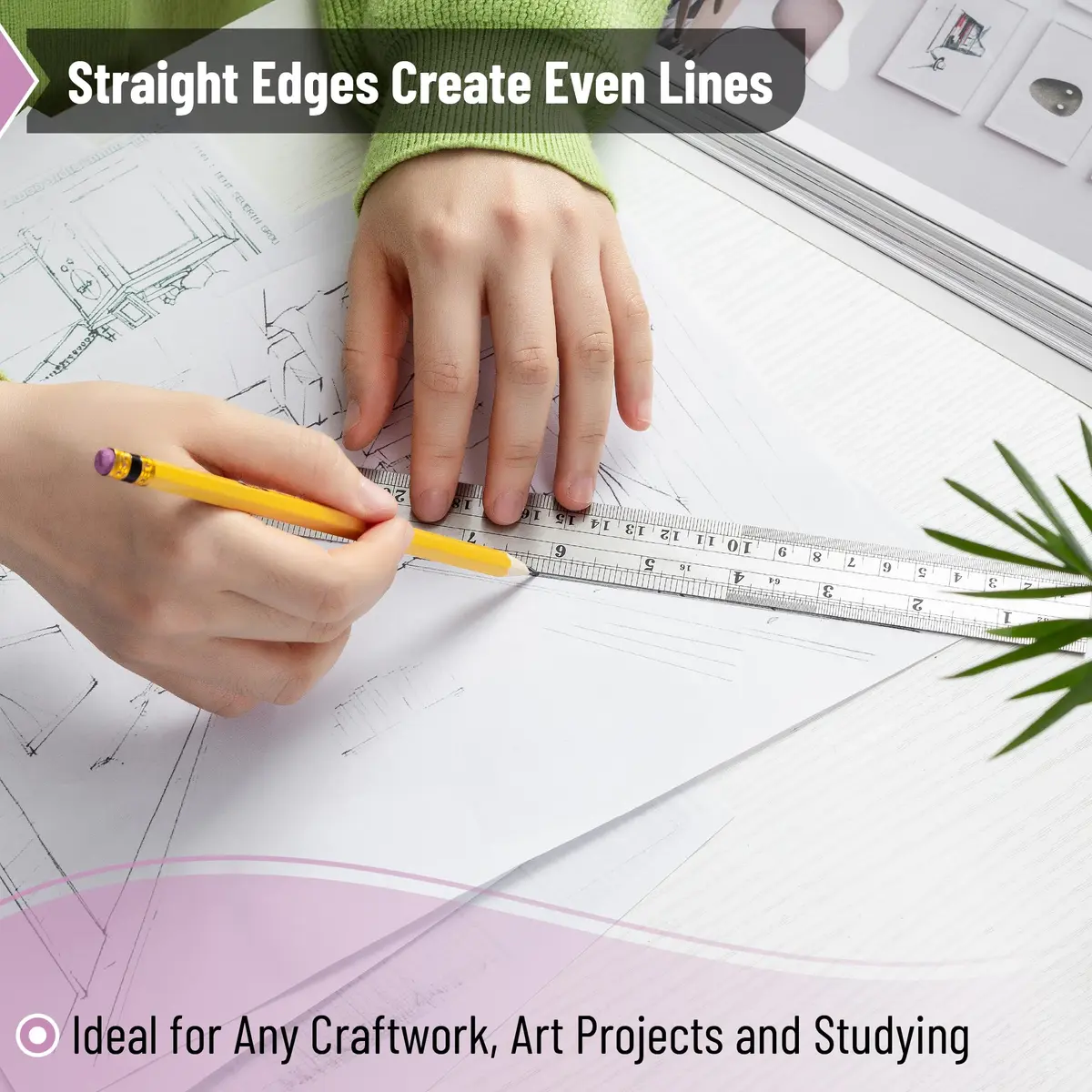 Mr. Pen Metal Straight Edge Ruler Set 15 cm (6 Inch) & 30 cm (12 Inch) | Accurate Markings for Precision - view 4