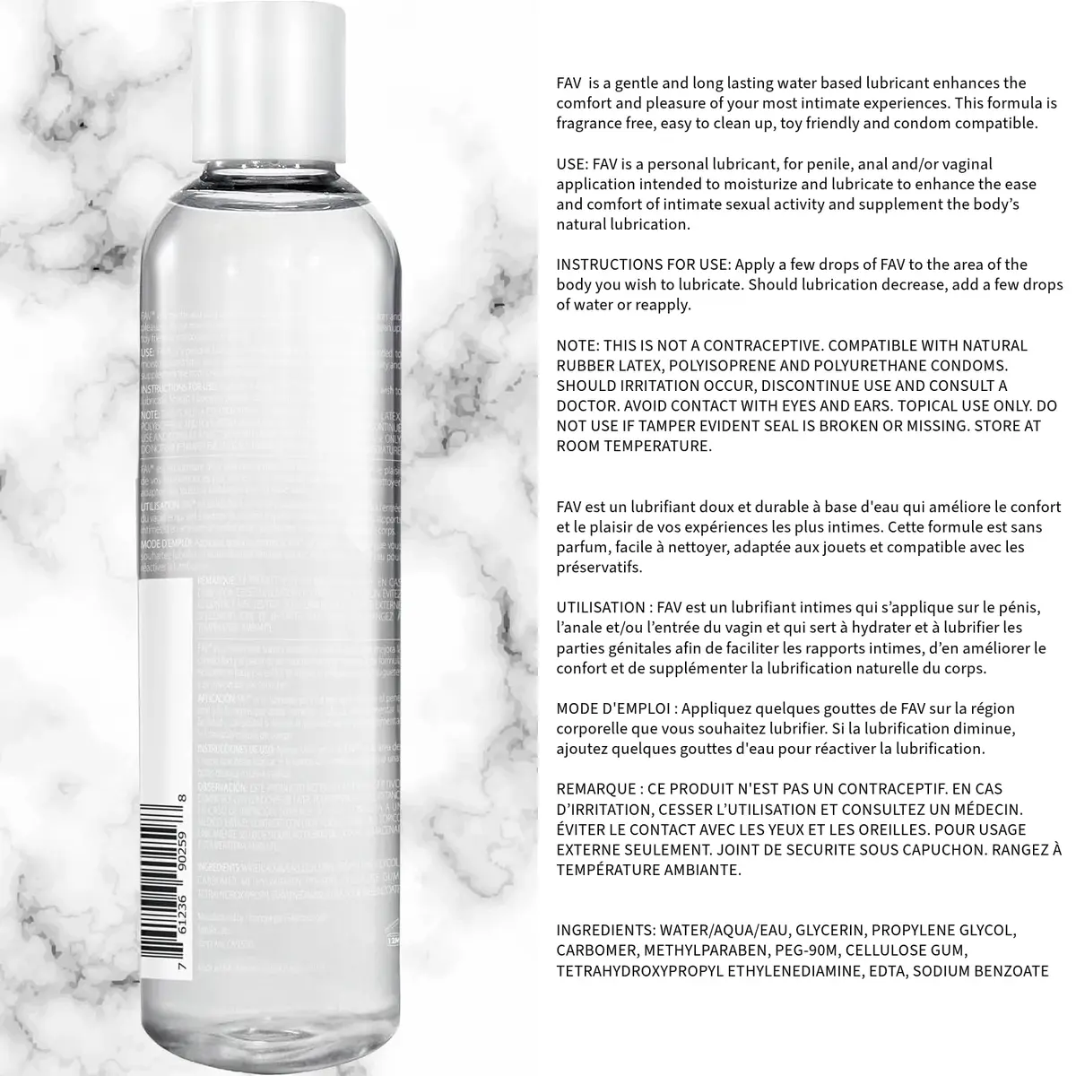 FAV Water Based Luxury Personal Lubricant 8.25 Fl Oz | Natural Feeling for Couples - view 7