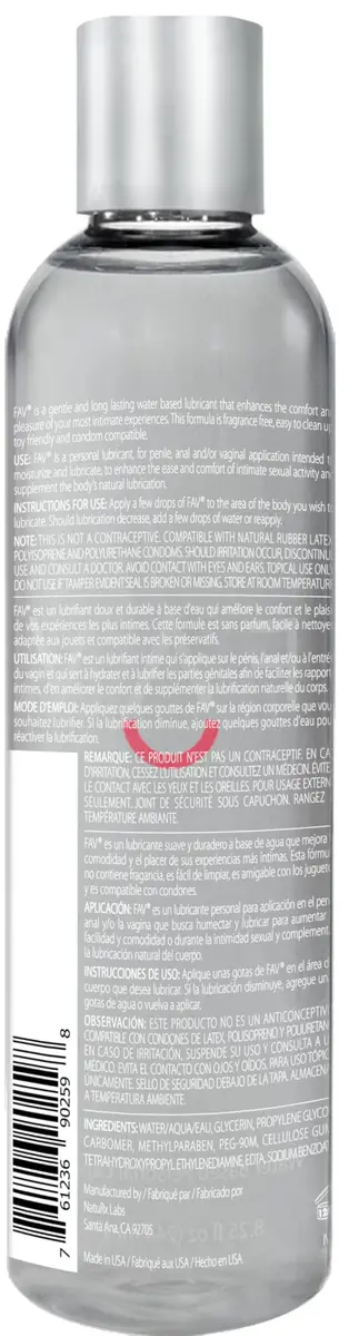 FAV Water Based Luxury Personal Lubricant 8.25 Fl Oz | Natural Feeling for Couples - view 2