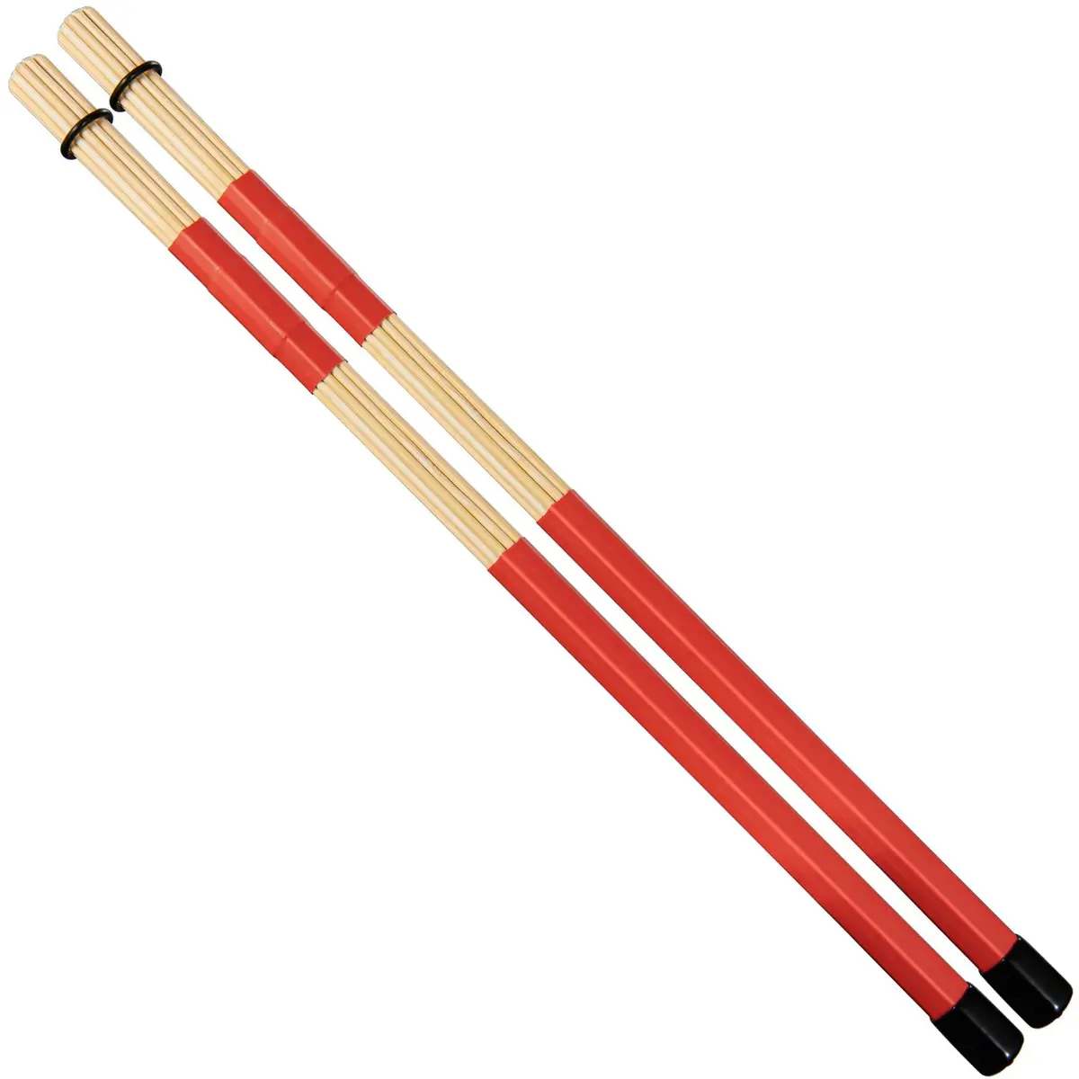 LALAOKS Red Bamboo Drumsticks Pair | Natural Bamboo & Rubber, Skewed Tips for Jazz & Folk Music - main product image