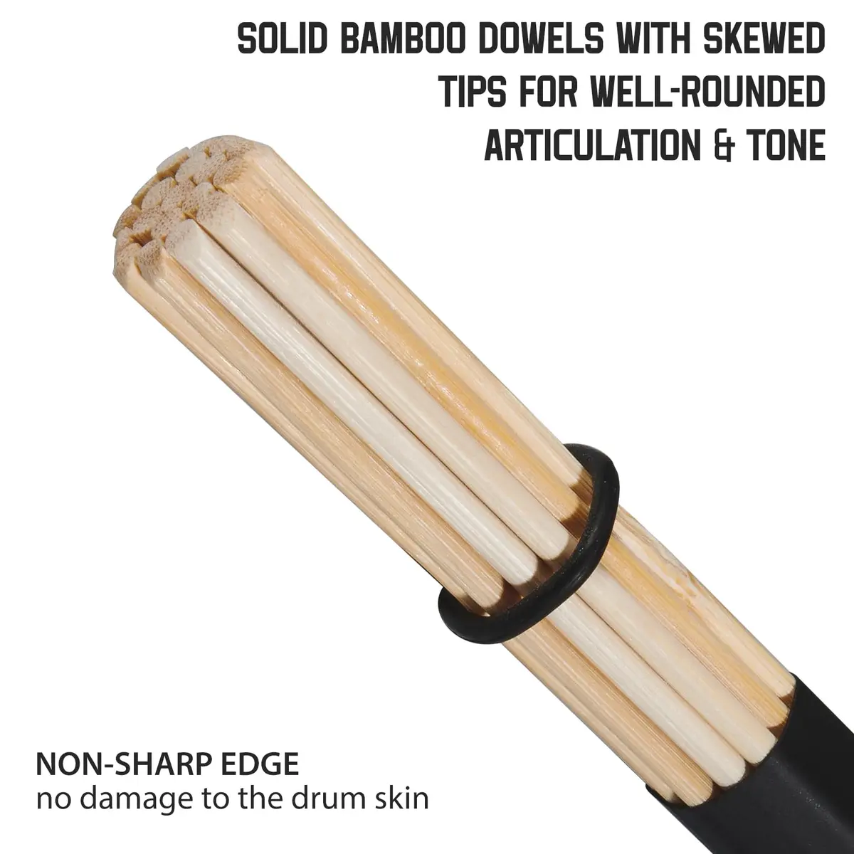 LALAOKS Bamboo Drumsticks for Jazz Folk Music, Black | 1 Pair - view 2