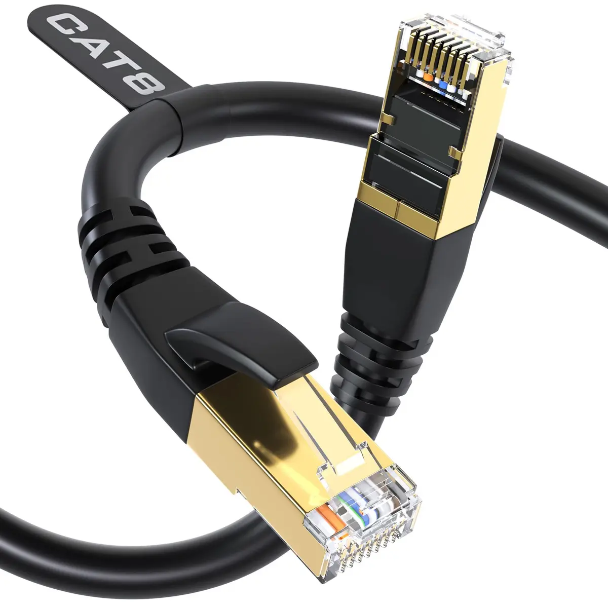 DbillionDa Cat 8 Ethernet Cable 100FT | 40Gbps 2000MHz Support for High-Speed Networking - main product image