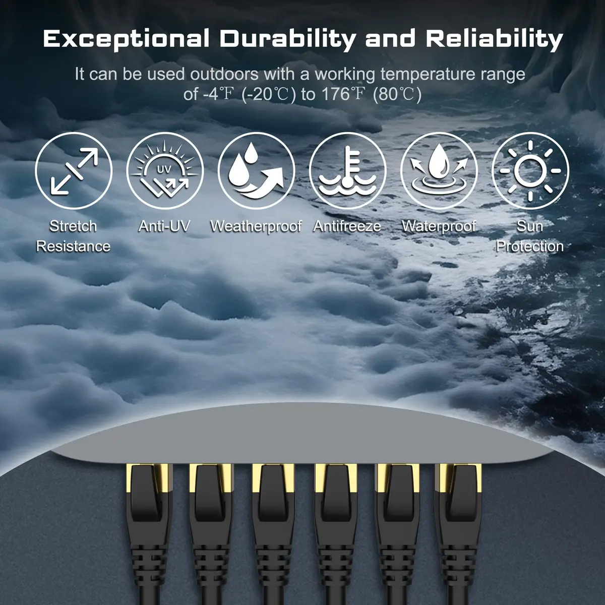 DbillionDa Cat 8 Ethernet Cable 100FT | 40Gbps 2000MHz Support for High-Speed Networking - view 6