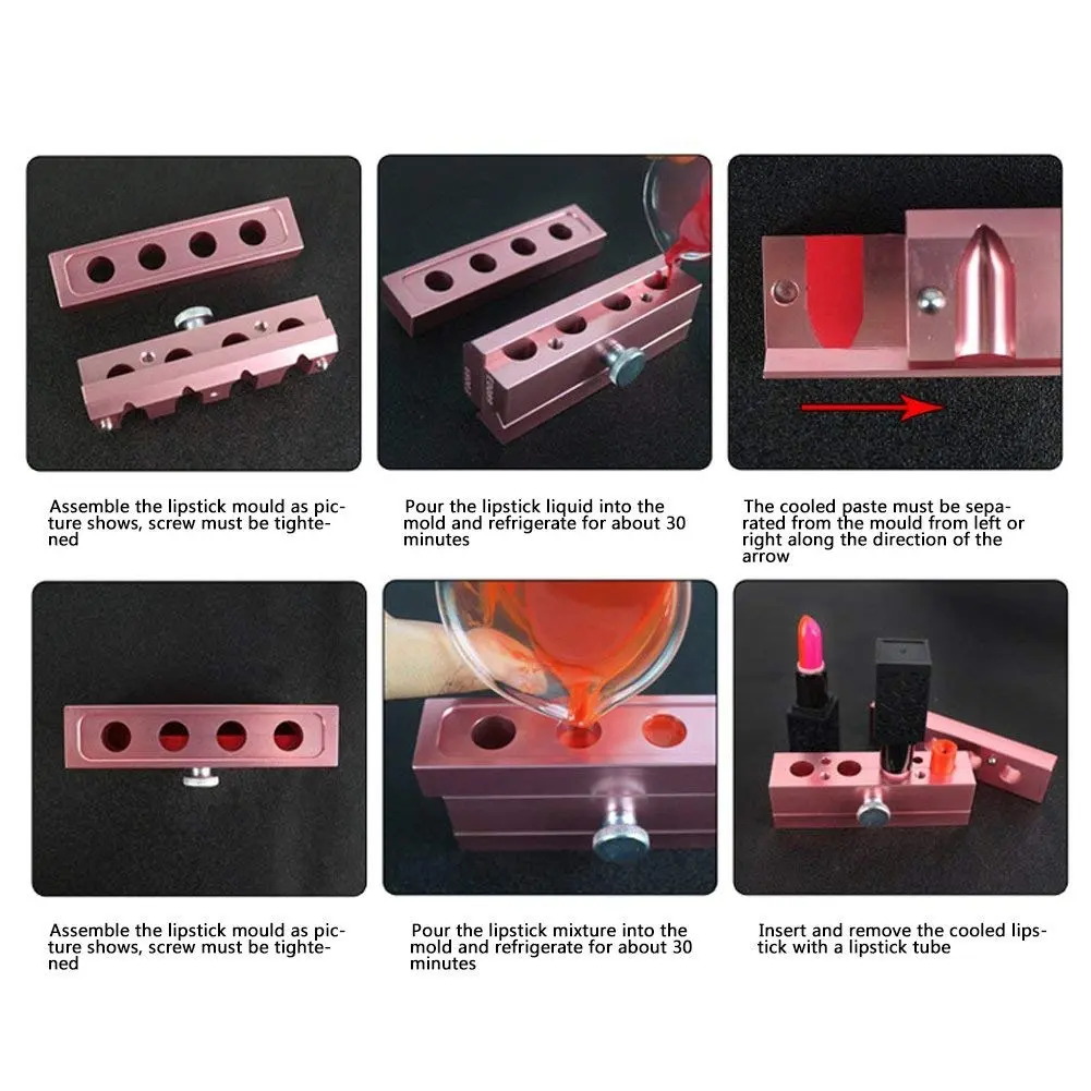 TOPINCN DIY Lipstick Kit Rose Gold Aluminum Alloy | Make Your Own Lipstick at Home - view 7