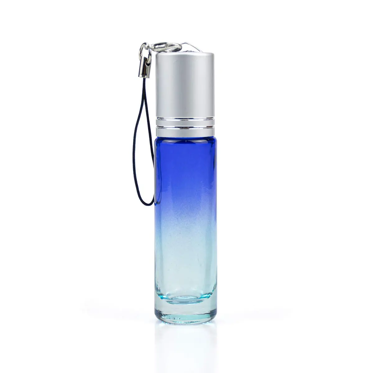 Foraineam 24 Pack 10ml Gradient Color Glass Essential Oil Roller Bottles with Stainless Steel Ball & Hanging Lid | Refillable Cosmetic Containers for Travel - view 6
