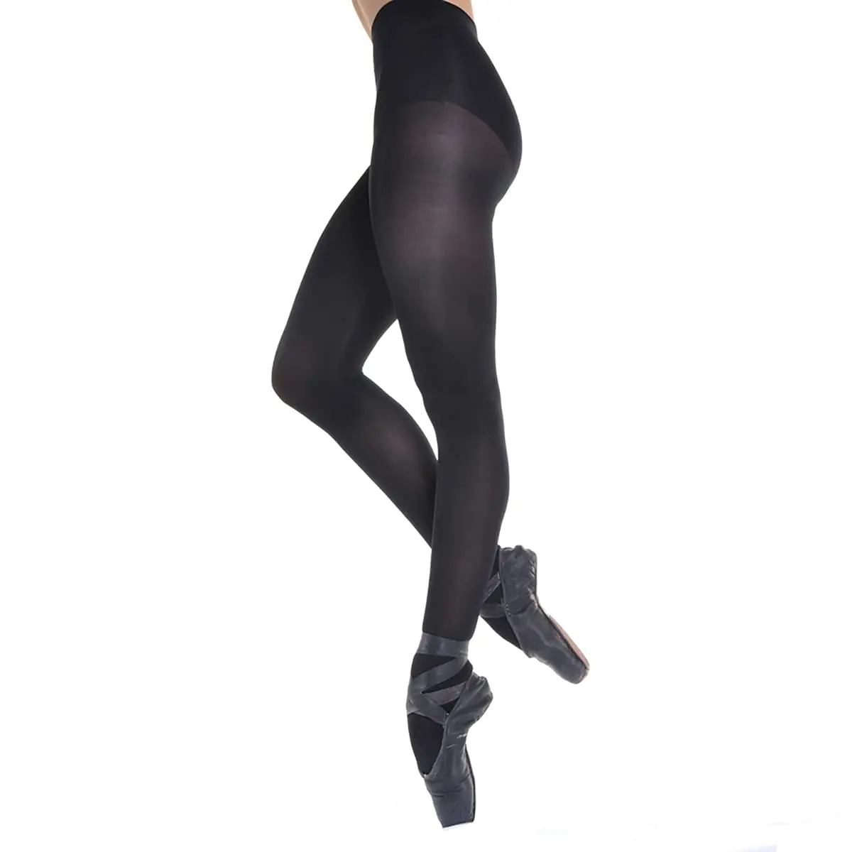 Angelina Women's Professional-Grade Convertible Ballet Tights 2-Pack Black | Soft Lycra, Full & Footless Fit - view 2