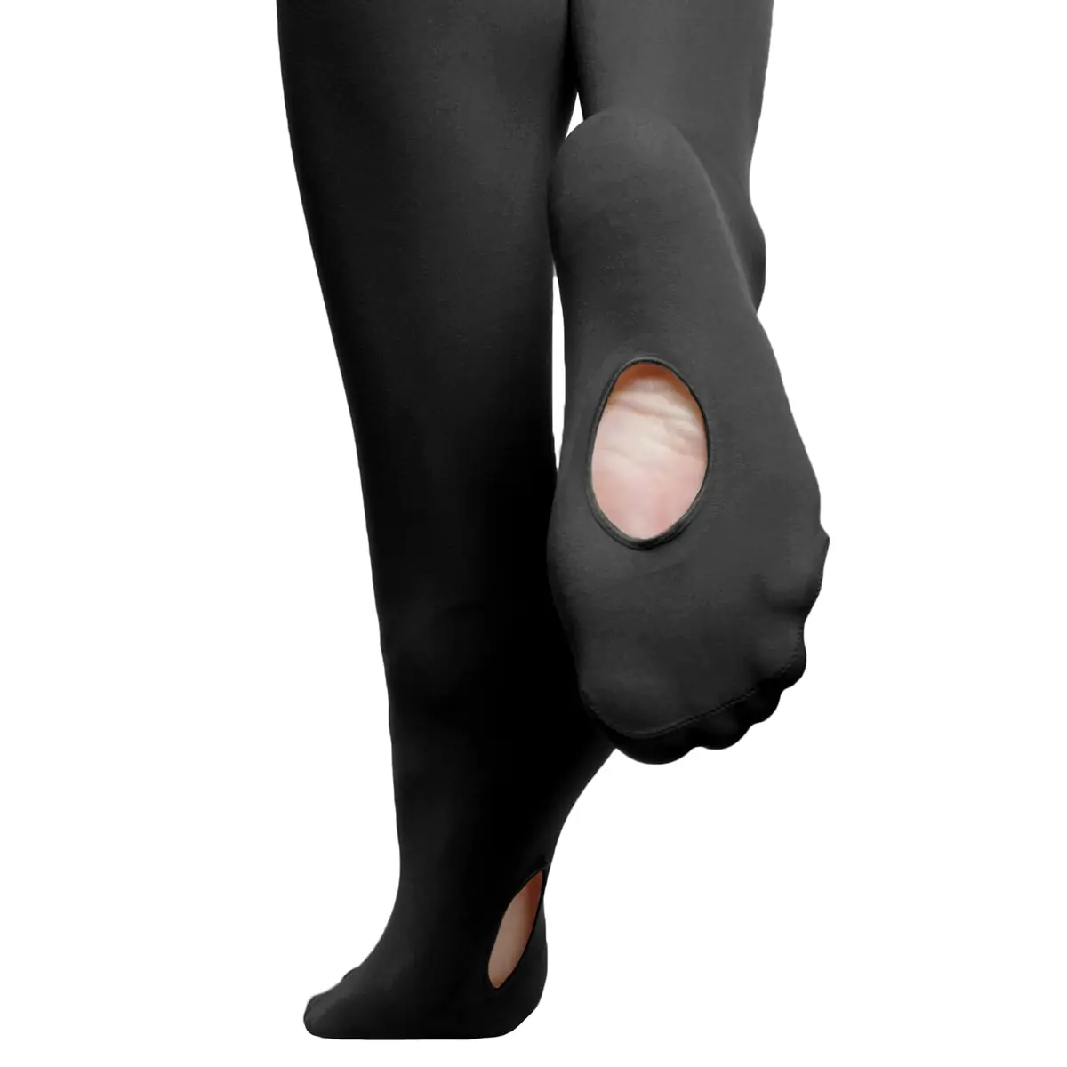 Angelina Women's Professional-Grade Convertible Ballet Tights 2-Pack Black | Soft Lycra, Full & Footless Fit - view 3